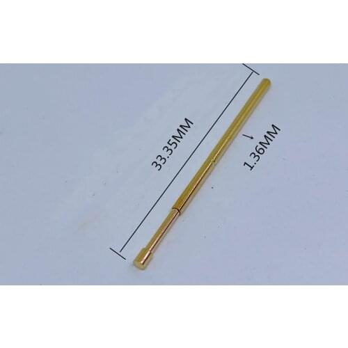 100pcs Metallic Brass Gold Plated Compression Test Pin PA100-G2 Diameter 1.36mm Electronic Home Universal Probe