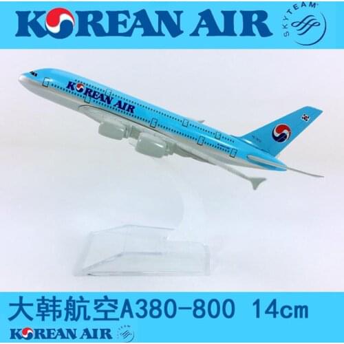 14CM 1:400 Airbus A380-800 model Korean air airplanes with base alloy aircraft plane collectible display toy model collection