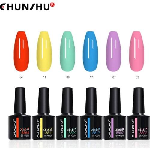 7ml Gel Nail Polish Soak Off UV LED Semi Permanent Nails Gel Varnish 130 Bright Color Glitter Gel Lacquer Varnish Nail Art Salon