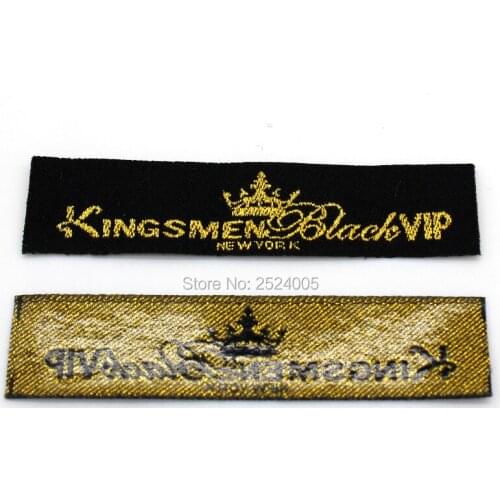 Free shipping customized clothing iron-on woven labels/garment embroidered tags/no sewing collar labels 2000 pcs a lot