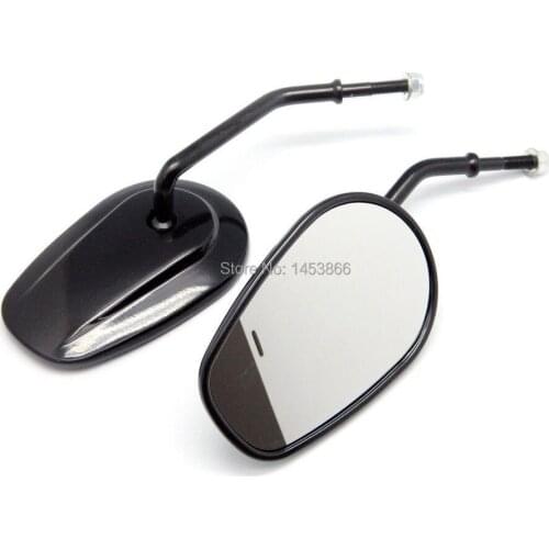 Black Motorcycle Mirrors 8mm Thread Aluminium Rearview Side Mirror For XL883C XL883N XL883L SPORTSTER