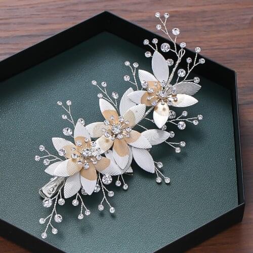 Flower Rhinestone Hair Clip Headband Hair Accessories For Women Bride Tiara Headband Wedding Accessories Hair Jewelry