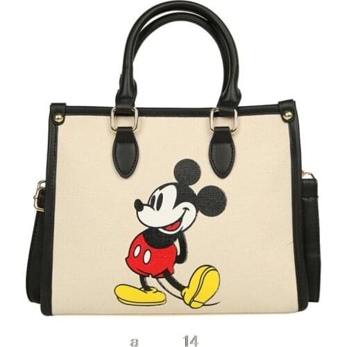 Disney woman Mickey Mouse new wide shoulder strap cartoon print one shoulder messenger bag fashion material bag