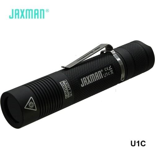 Jaxman U1C Nichia 365nm LED UV Light 18650 Battery Ultraviolet Floodlight Currency Detection Jade Fluorescent Identify Torch