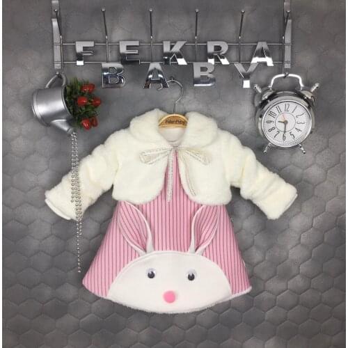 3 Pieces Baby Girl Dress Bolero Jacket Bodysuit Fashion Cotton Thicken Plush Crop Wraps Cute High Quality Princess Party Coat