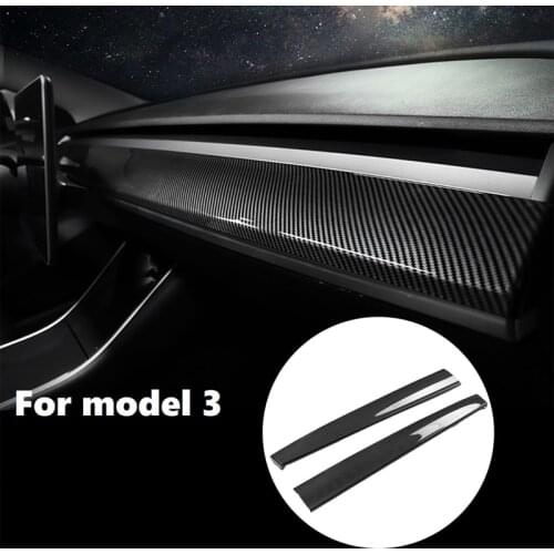 Model3 Car Center Console Trim for Tesla Model 3 2019-2021 Carbon Fiber Dashboard Panel Protective Patch Accessories