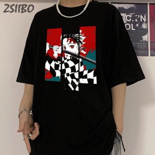 Demon Slayer Kimetsu No Yaiba Mens Tshirt Unisex Kawaii Anime T-Shirt Tanjirou Kamado Graphic Harajuku Cartoon T Shirt Male Top