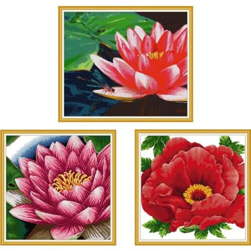 Joy Sunday flower series cross stitch kit Aida 14CT 11CT counted and stamped embroidery DIY sewing set home decoration painting