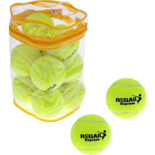 Pack of 12 High Elasticity Practice Tennis Balls with Carry Bag Pet Toy Ball Outdoor Sport Tournament Tennis Balls