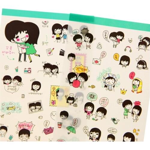 5pcs/pack Lovely Sweet Hip-Hop Transparent Diary Deco Sticker Self-adhesive DIY Label Sticker School Supply Gift for Kids