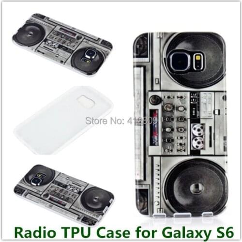 New Retro Radio Pattern Soft TPU IMD Case for Samsung Galaxy S6 G9200 Cellphone Bags
