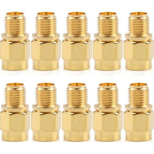 Areyourshop 10Pcs RF Straight M/F Adapter Connector SMA Male Plug To SMA Female Jack