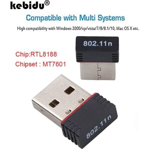 Portable Mini Network card USB 2.0 RTL8188EU WiFi Wireless Adapter Network LAN Card 150Mbps 802.11 n/g/b Adaptor for PC Desktop