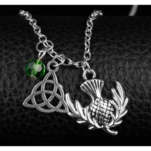 TV Jewelry Outlander Amulet Necklace Infinity Knot Irish Pendant Necklace Long Chain Women Wedding Necklace Gifts