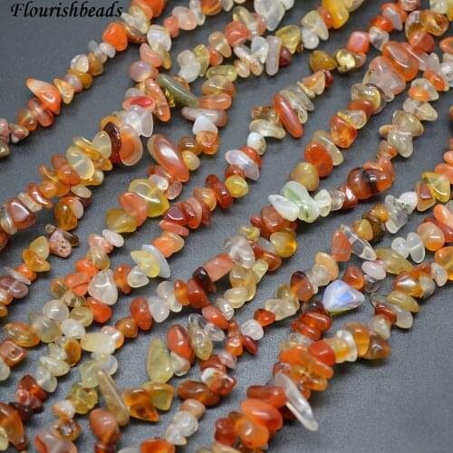 High Quality Red Carnelian Agate Stone Chips Loose Beads DIY Jewelry Making Supplies 32" Length