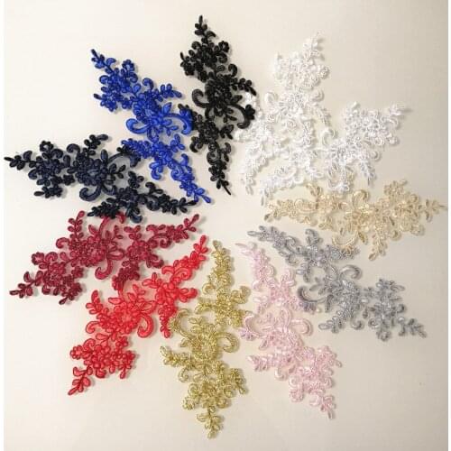 1pcs High Quality Lace Fabric Collar Patches Embroidery Flower Applique Patch Stickers Dress Accessories dentelle parches F31