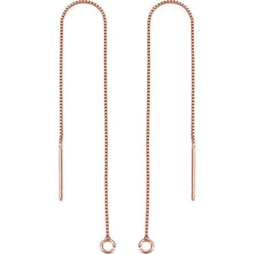 Pandahall 10 pairs Brass Stud Earring Findings Ear Threads Long Chain Dangle Tassel Drop Earrings For DIY Jewelry Making