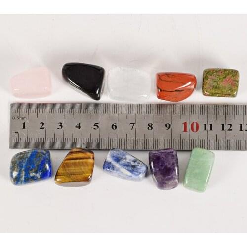 10 pieces/box big size Natural Chakra Tumbled Stone Gemstone Rock Mineral Crystal polish Healing meditation for feng shui decor