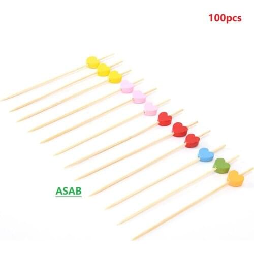 100 Sticks Disposable Natural Bamboo Wood Forks for Fruit Cakes 12 Cm Handmade Food Fork Stick Design Goods Accessory Charm