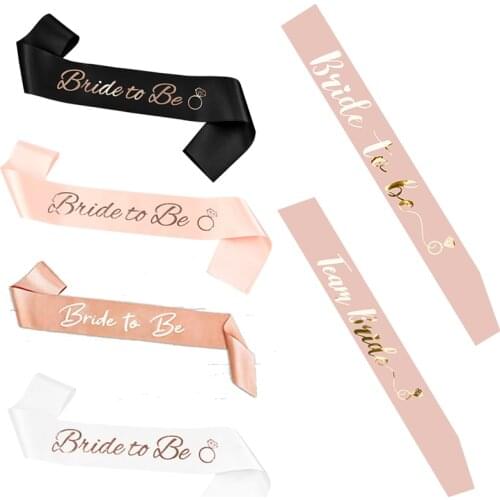 160CM Love Chocolate Color Bride To Be Letter Printing Silky Bridal Shoulder Strap Bachelor Party Art Letter Etiquette Belt zx06