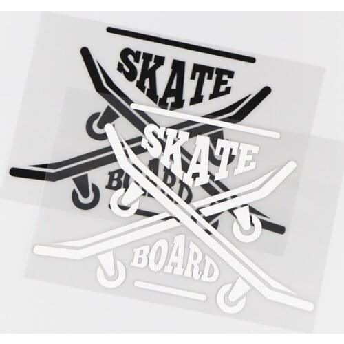 17.3*11.4CM SKATE BOARD Vinyl Car Sticker Decal Creative Cartoon Cool Fashion Black/Silver 4C-0253