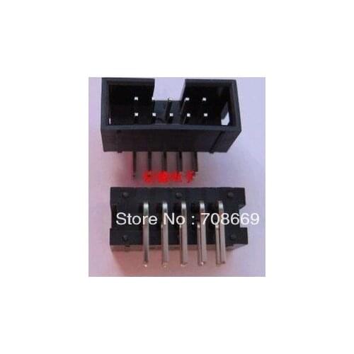 20pcs DC3 10 Pin Shrouded Male Header 2.54mm Right Angle