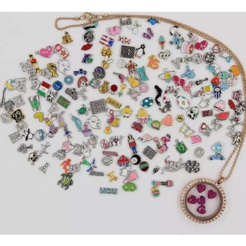 200 pcs diy floating charms ,fashion floating locket charms ,have matched locket pendant necklace