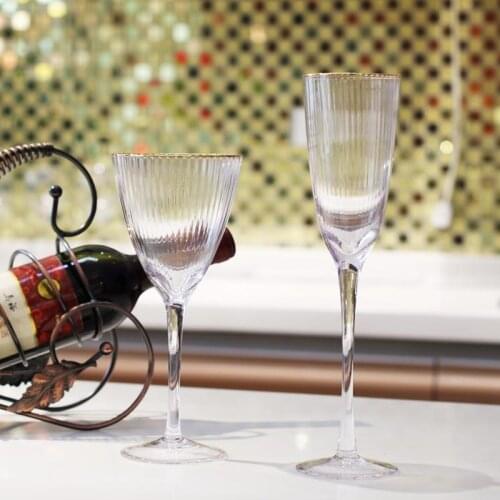 201-300Ml Creative Vertical Stripe Champagne Cup Phnom Penh Goblet Red Wine Cups Home Hotel Party Drinkware