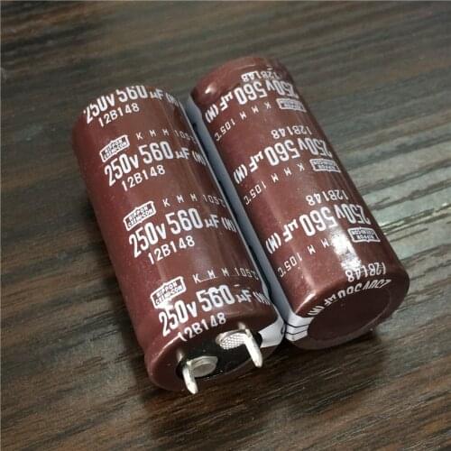 2pcs 560uF 250V Original NCC KMM Series 22x50mm 250V560uF PSU Aluminum Electrolytic capacitor