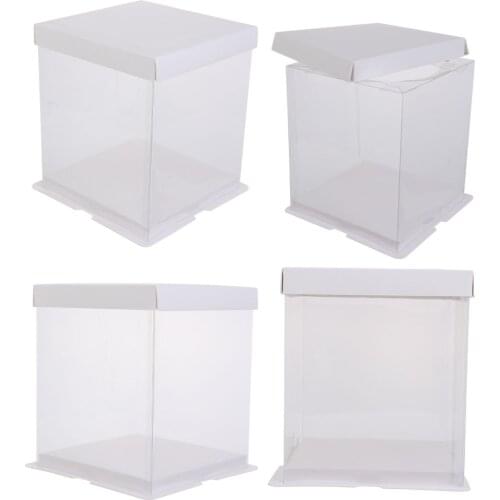 4pcs Cake Packaging Box Cake Container Transparency Cake Box Cake Wrapping Box
