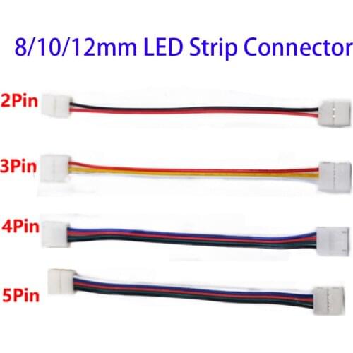 5-100pcs 2/3/4/5 Pin LED Strip Connector for 8mm 10mm 12mm 3528 5050 5630 RGB RGBW IP20 Non-waterproof LED Tape Light to Wire