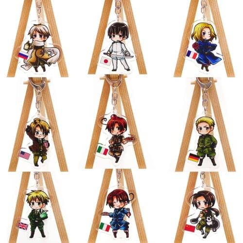 Anime Axis Powers Hetalia APH Key Chain Key Ring Acrylic Pendant Gift