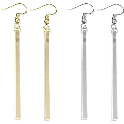 BLUELANS korean Gold Silver earrings for Women Long Bar Dangle Earrings Minimalist Evening Party Fashion Jewelry Gifts 2020