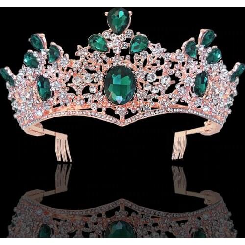 Charmelry Luxury Rhinestone Bridal Tiaras Crown With Combs Baroque Full Crystal Diadem for Bride Headbands Wedding Hair Jewelry