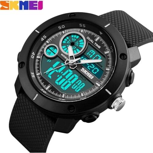 SKMEI New Fashion Men Military Watches Waterproof Double Time Digital Quartz Sports Watch Chrono Men Wristwatches reloj hombre