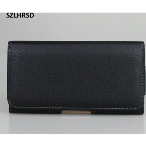 SZLHRSD Belt Clip PU Leather Waist Holder Flip Pouch Case for Motorola One Power Allcall S1 Phone cover for Huawei P Smart Plus