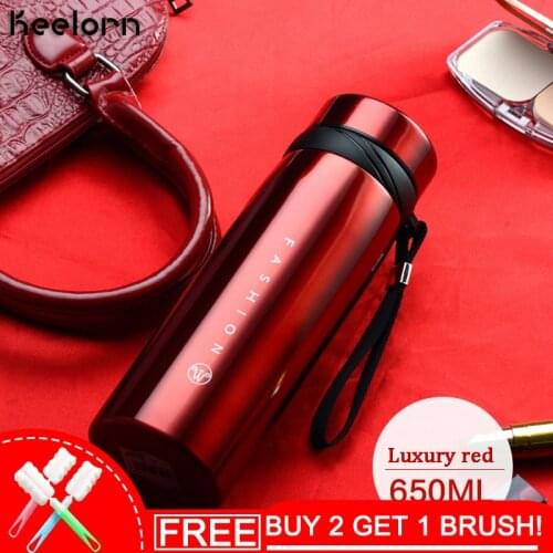 Keelorn 650ml Stainless Steel Vacuum Flasks Thermoses Cup Large Capacity Outdoor Business Portable Thermal Insulation Vacuum Cup