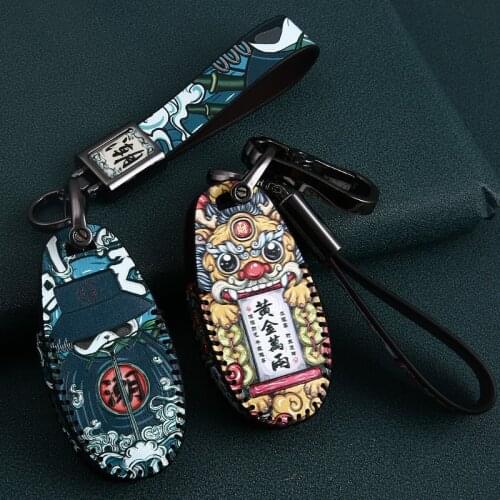 Leather Car Key Case Cover For SUZUKI Swift Sport SX4 SCORSS grand vitara remote Protector