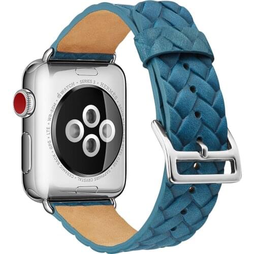 Weavon Leather Band For Apple Watch 5 4 3 2 42mm/38mm Brand Buckle Soft Strap For Smart Watch Classic Belt for Smart Watch