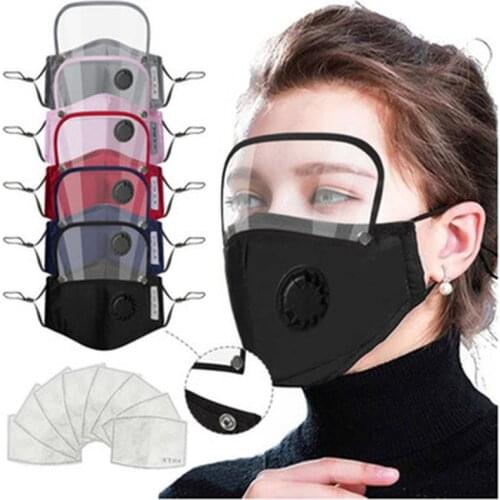 Adults Face Mask with Filter and Detachable Eye Shield Customize Halloween Cosplay Masque Mascarillas Removable Washable Mask