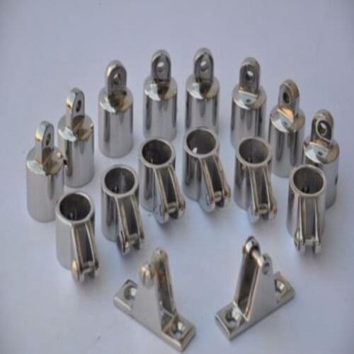Man Stainless Steel Hardware Fittings Set of 7/8" 4 Bow Bimini Top 16 pieces