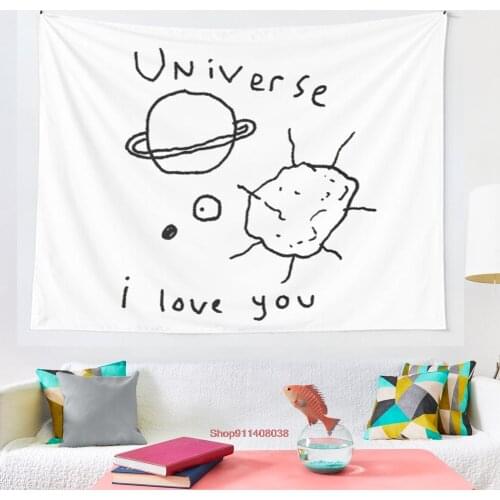 Mgg s universe I love you tapestry Wall Hanging Tapestries for Living Room Beach Towel Blanket