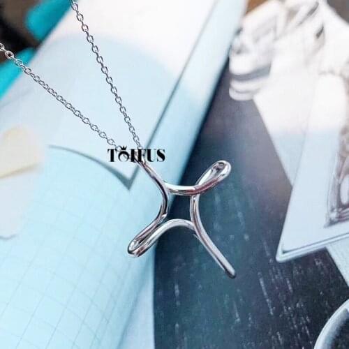 High Quality 1:1 TTFF 925 Sterling Silver Cross Necklace Jewerly Original Design Model Exquisite Craftsmanship