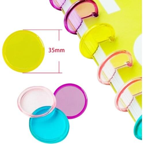 35mm16pcs Mushroom Hole Binding Discs Binder Transparent Loose-leaf Binder Ring DIY 360 Degree Folding School Office Supplies