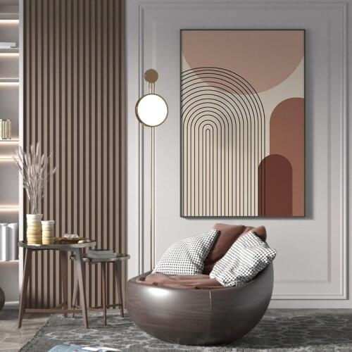 Simple Nordic Morandi color abstract geometric art poster porch mural living room decoration picture print on the wall painting