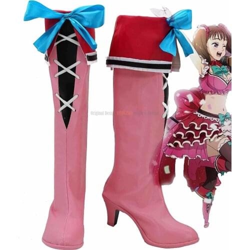 The Seven Deadly Sins Diane Shoes Cosplay Serpents Sin of Envy Diane Cosplay Boots Pink Shoes High Heel Custom Made for Unisex