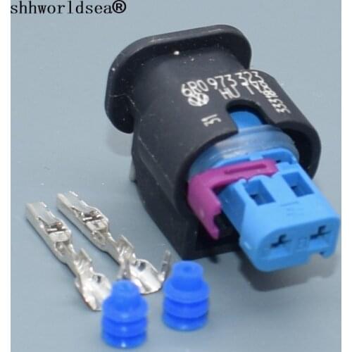 Shhworldsea 2 pin auto fuel injector connector waterproof impact sensor plugs 0-2112986-1/1-1718643-1 For VW for Audi