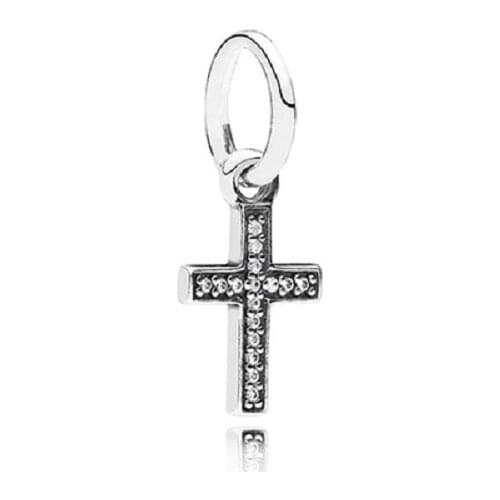 Symbol Of Faith ,Clear CZ Charms 925 sterling silver Charm fit beads Bracelets Necklace DIY for women Memnon fine jewelry