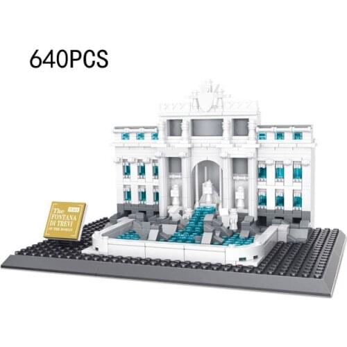 Disney Mickey mouse Around the World building block Italy rome Fontana di Trevi model brick educational toy nanobrick for gift