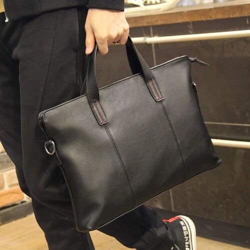 Mens Fashion Casual Business Briefcase High Quality PU Leather Shoulder Messenger Bag Office Handbag Laptop Bag Work Bag